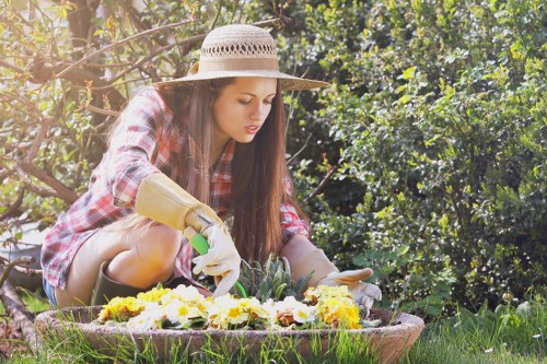 Eco-friendly garden features including sustainable materials in Marylebone